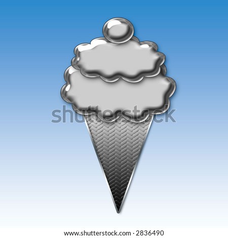an illustration of a chrome ice cream