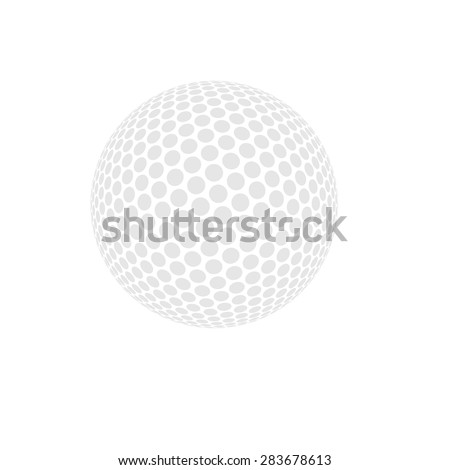 Vector golf ball isolated on white. Golf ball. Vector illustration a traditional white golf ball