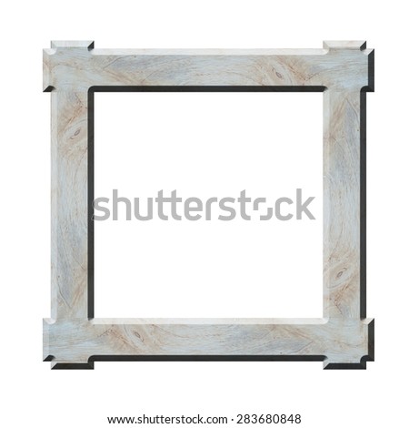 Wooden photo frame on white background