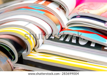 Stack of magazines Royalty-Free Stock Photo #283699004