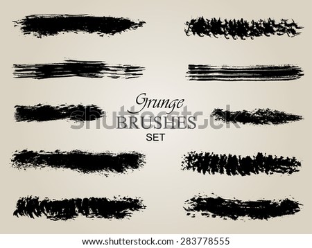Grunge brushes set.Abstract grunge brushes.Vector design template.