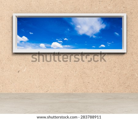 blue sky outside window