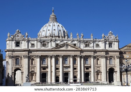 Vatican. The area before St. Peter's Cathedral

 Royalty-Free Stock Photo #283869713