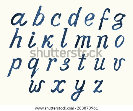 watercolor hand painted alphabet letters.. vector