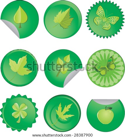 Green spring icons