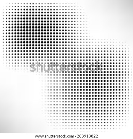 Halftone Isolated on White Background. Dotted Abstract  Texture. Dirty Damaged Spotted Circles Pattern.