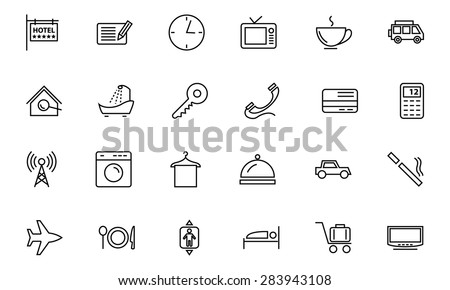 Hotel and Restaurant Line Icons 1