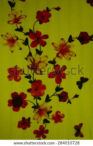 Texture of cotton fabric with flower