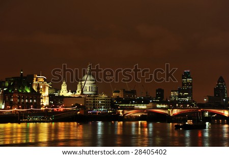 London skyline with St Pauls Cathederal.