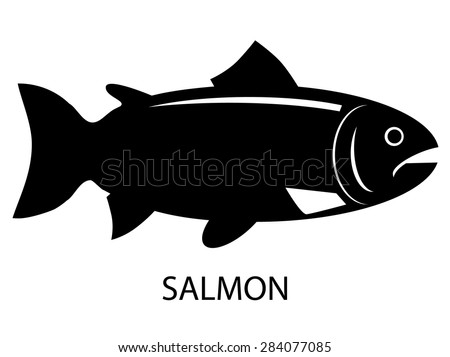 Salmon fish vector icon