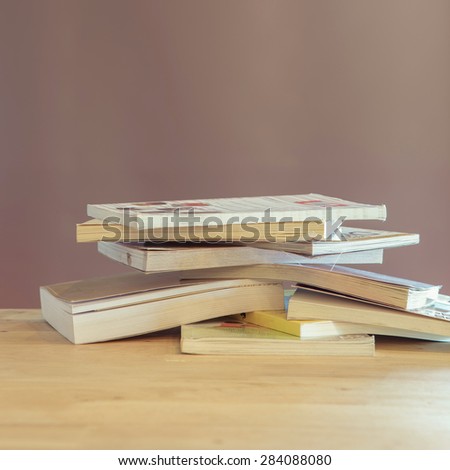 Books on table wood