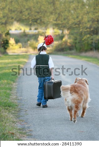 A Young Boy Traveling Away From Home