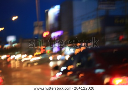 light background car in city at night