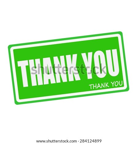 THANK YOU white stamp text on green