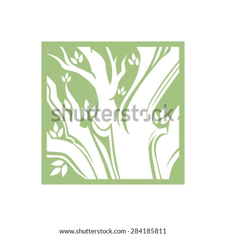 Tree logo template. 
Beautiful tree card or background. 