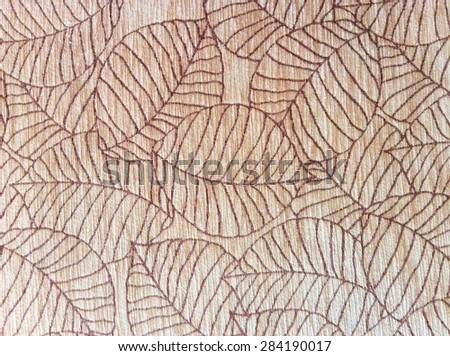 Leaf seamless pattern on carpet, embroider design.