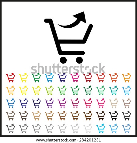 Set of colored icons. remove from the shopping cart. icon. vector design