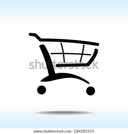 Shopping cart sign icon, vector illustration. Flat design style
