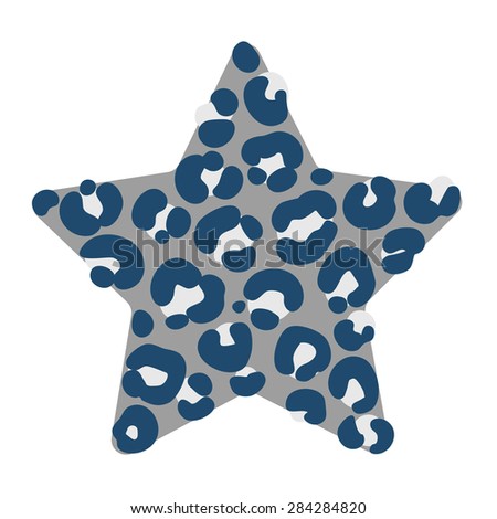 vector image of a star with leopard coloring, printing for garment, tops, t-shirts