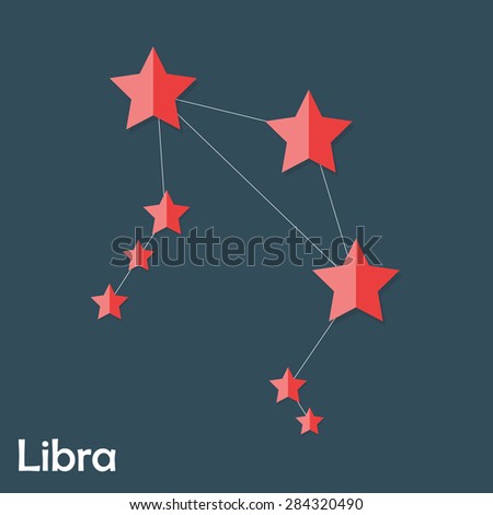 Libra Zodiac Sign of the Beautiful Bright Stars Vector Illustration EPS10