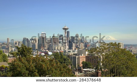 Seattle Skyline from Kerry Park Royalty-Free Stock Photo #284378648