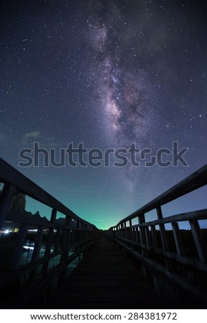 A night sky full of star and visible milky way at Thailand
