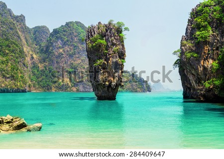 Thailand James Bond stone Island, Phang Nga Royalty-Free Stock Photo #284409647
