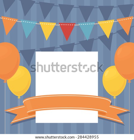 Birthday invitation with copy space.