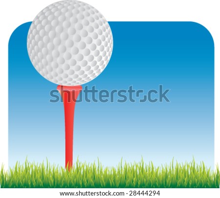 classical golf ball on tee