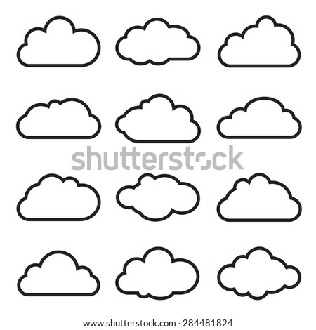 Set of Vector Design Elements. Clouds.