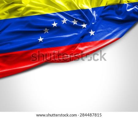 Venezuelan waving on white background