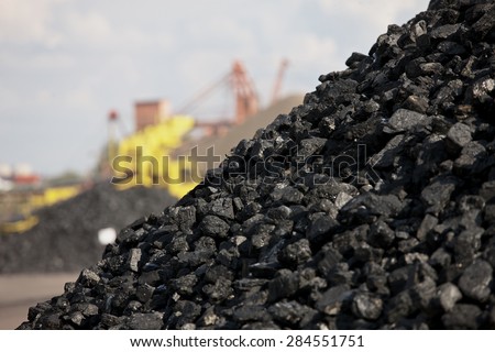 Heaps of coal Royalty-Free Stock Photo #284551751