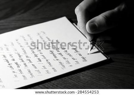 Writing a love letter Royalty-Free Stock Photo #284554253