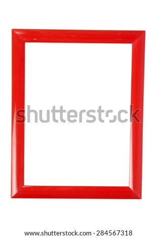 wooden frame for painting or picture on white background with cl