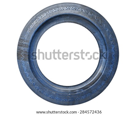 Blue round picture frame