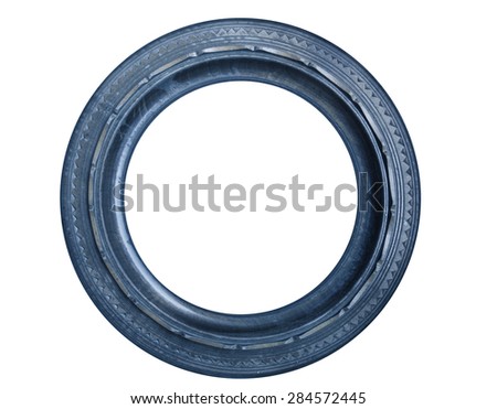 Blue round picture frame