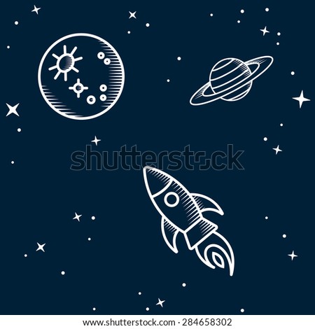 Space seamless. Vector Illustration
