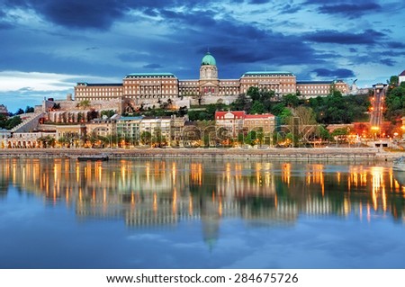 Budapest Royal palace with reflection, Hungary Royalty-Free Stock Photo #284675726
