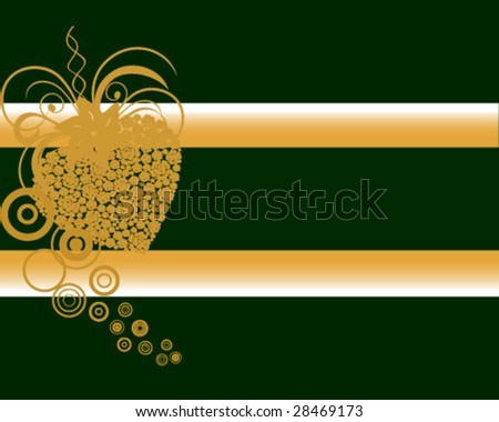 golden heart on green background -vector