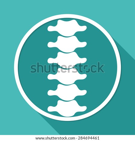 Icon Spine diagnostics on white circle with a long shadow