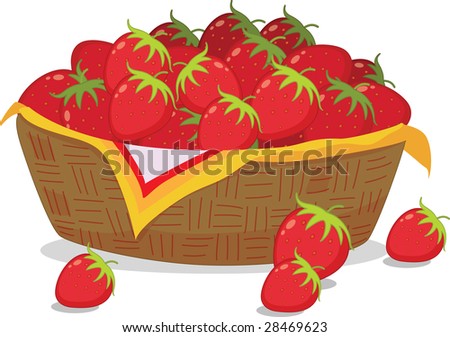 an illustration of a basket of strawberries