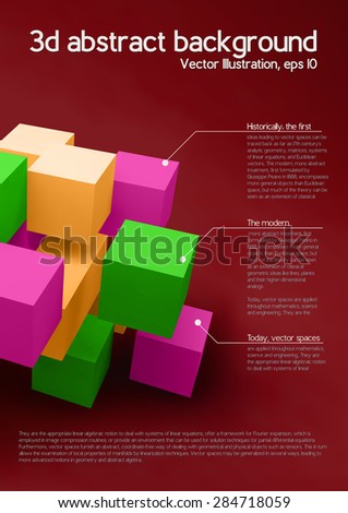 Vector illustration of colorful 3d cubes 