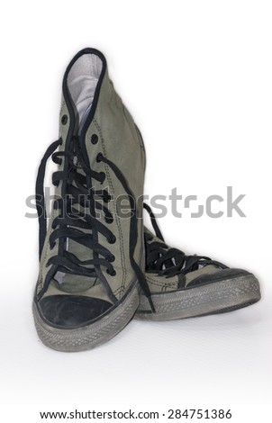  vintage shoes on white background