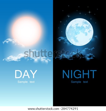 Day and night illustration Royalty-Free Stock Photo #284774291