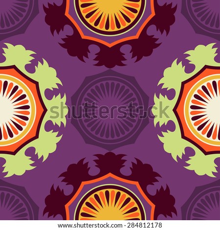 Seamless pattern ethnic style. Vintage decorative texture. Indian, arabic motive.
