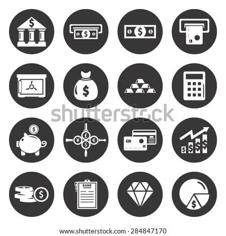 Vector white money icons set