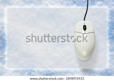 Computer mouse on blank background  in closeup