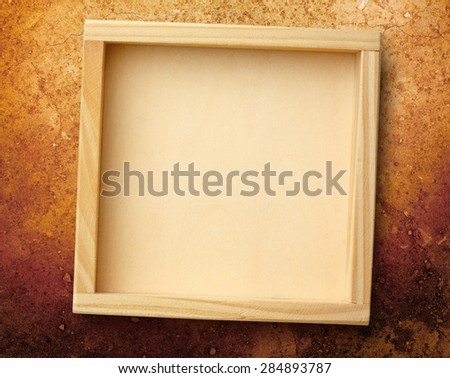 Blank new square wooden frame as background
