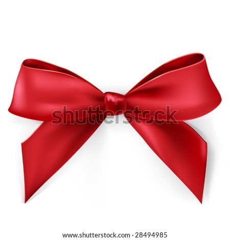 vector red satin bow