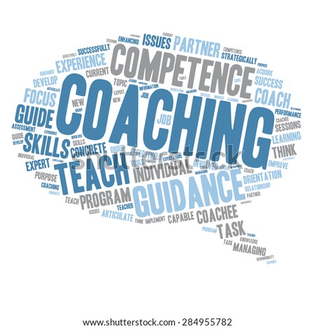 Set of coaching - teaching Word Clouds - Isolated on White background, Speech Bubble Balloon